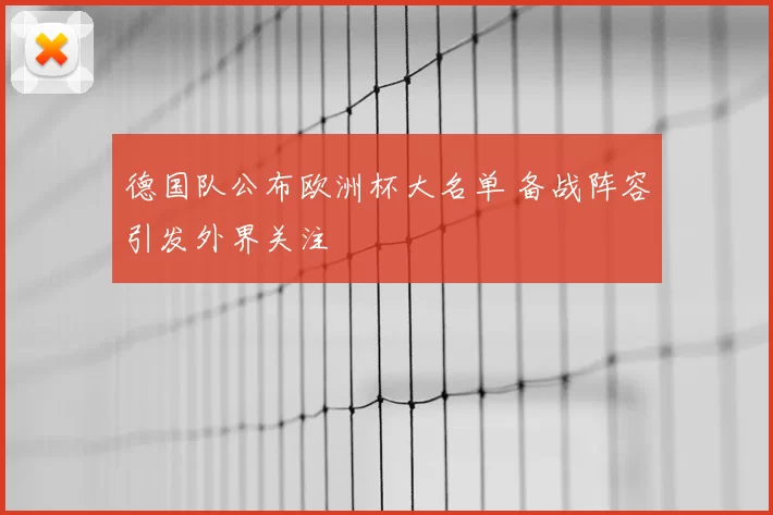 德国队公布欧洲杯大名单 备战阵容引发外界关注