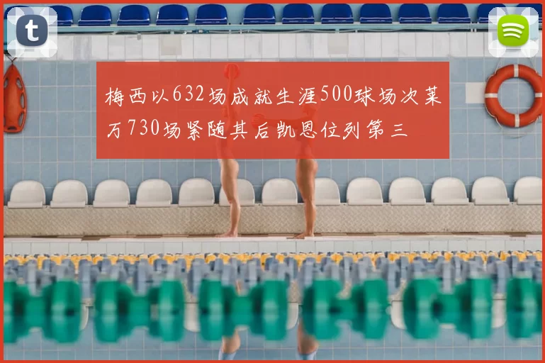 梅西以632场成就生涯500球场次莱万730场紧随其后凯恩位列第三